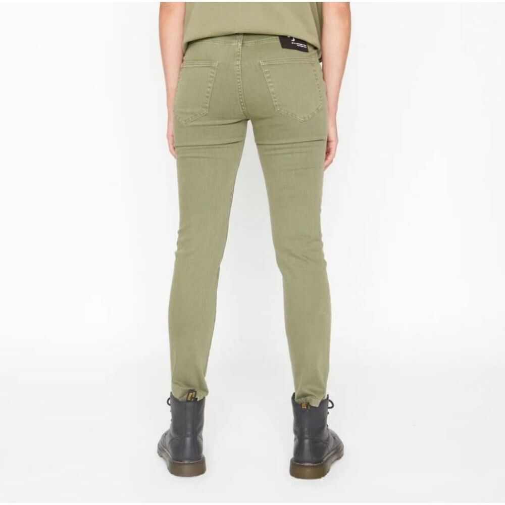 Sandrine Rose x Free People Mid-rise Skinny Jean Army Green Sz 27 - Picture 6 of 8